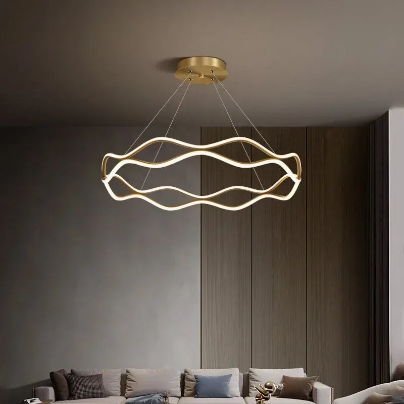 Lustre Nordique LED Lumière Pour Chambre Salon Salle à manger De Luxe Anneau Suspension Décor À La Maison