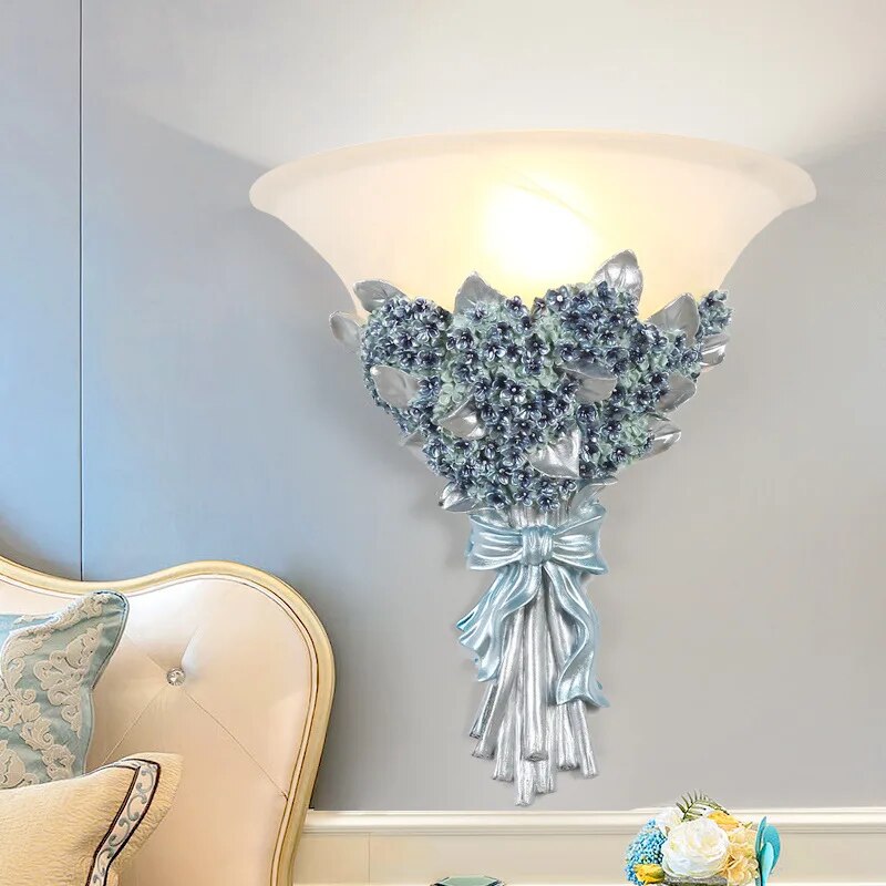 Applique murale LED en résine avec Rose romantique et moderne - vue 2 sur 11