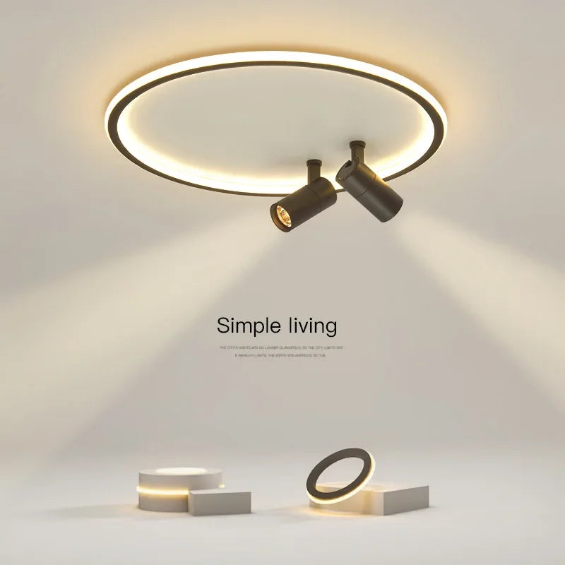 Plafonnier moderne LED avec spots - vue 4 sur 12
