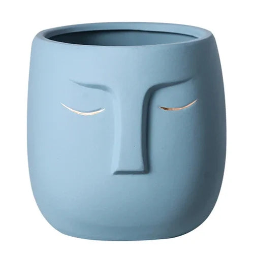 pot de fleurs en céramique visage avatar décoratif pour plantes succulentes - vue 12 sur 16