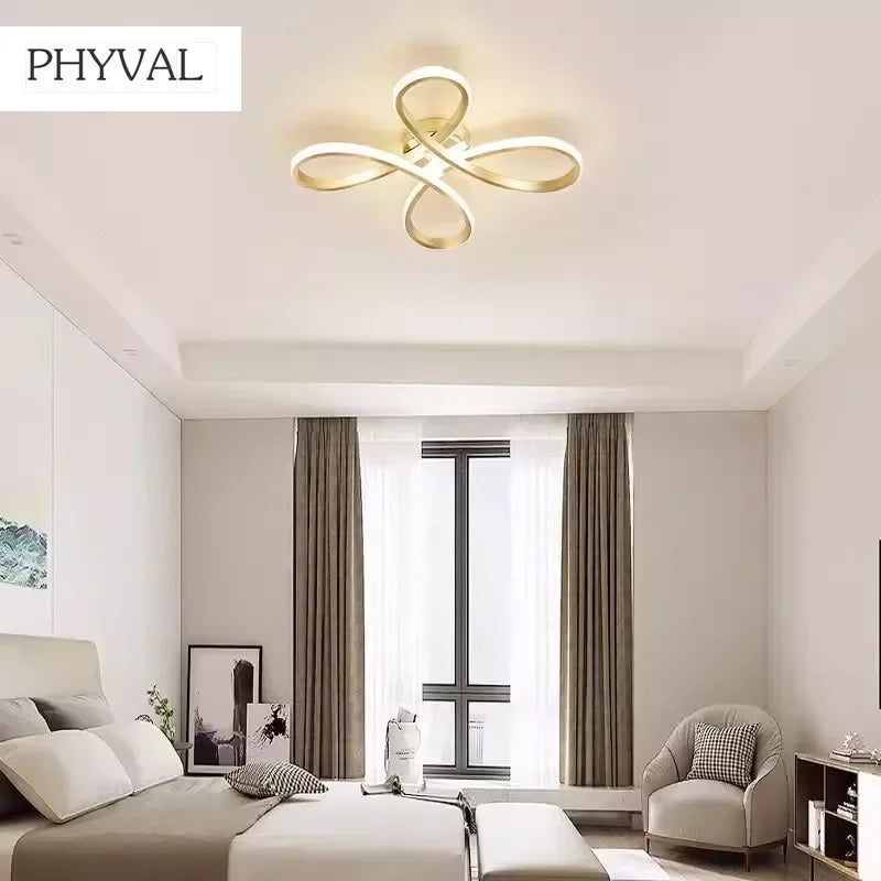 plafonnier led moderne en forme de fleur pour une ambiance créative - vue 3 sur 7