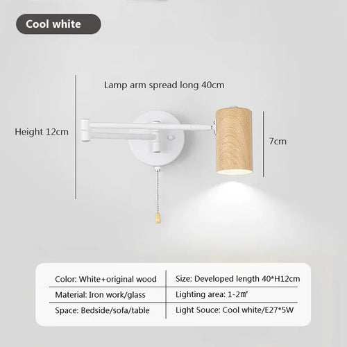 lampe de chevet nordique pivotante pour lecture et étude - vue 12 sur 12