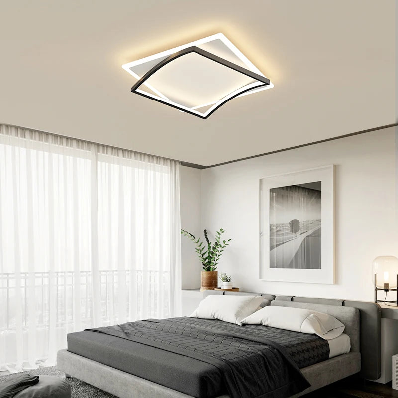 Carré Simple nouveau moderne LED lustres lumières gradation Luminaire chambre Salon étude Foyer salle Salon éclairage lampes ménage