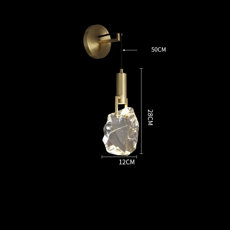 applique murale design gouttelette d'eau cristal led cuivre nordique - vue 9 sur 20