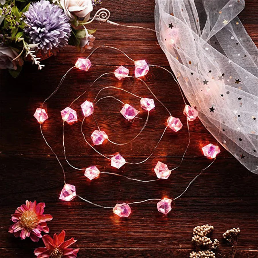 guirlande lumineuse en cristal pour décorations de fêtes - vue 7 sur 8