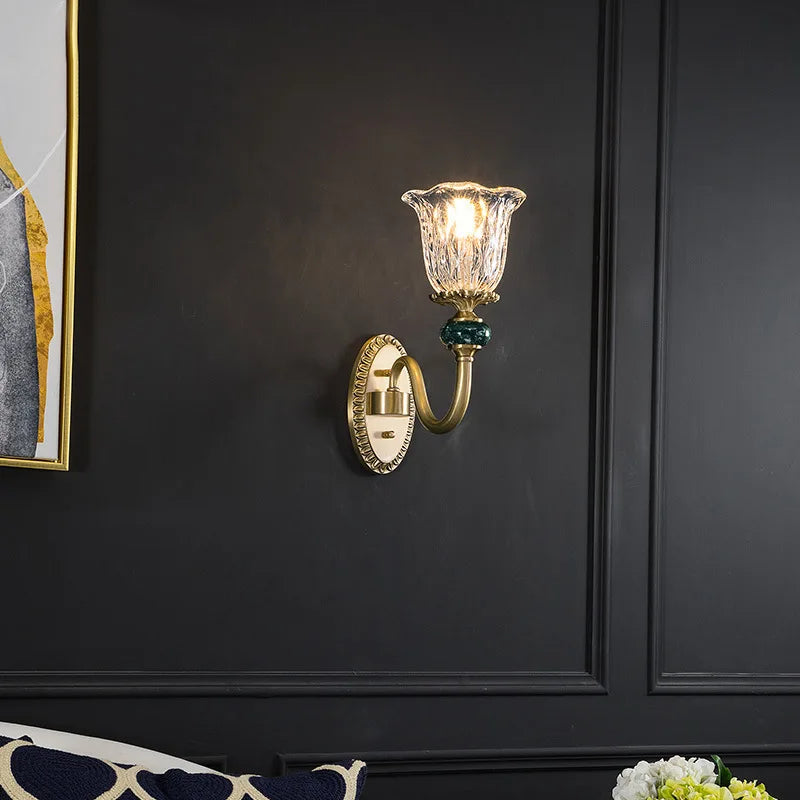applique murale rétro en cuivre doré pour décoration intérieure - vue 4 sur 8
