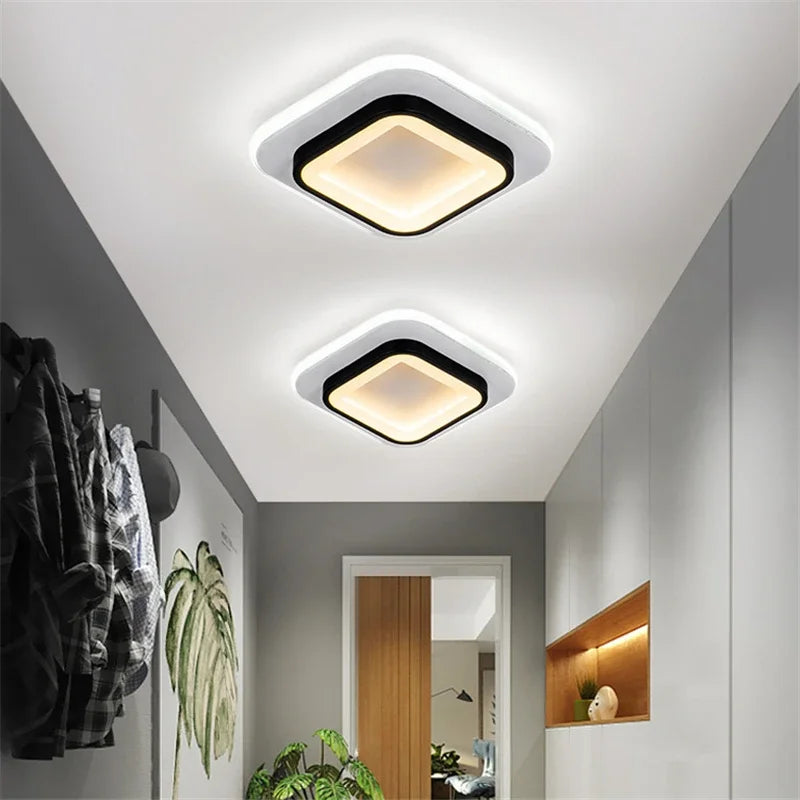 plafonnier moderne à leds design rond ou carré pour décoration intérieure - vue 7 sur 9