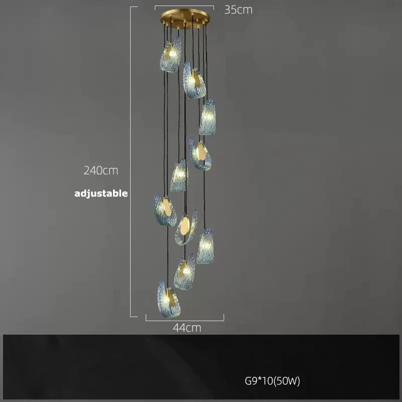 lustre suspendu en verre cristal éclairage moderne pour intérieur - vue 10 sur 21