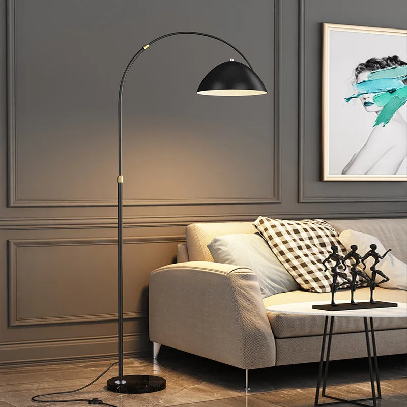 lampadaire led minimaliste en métal et marbre