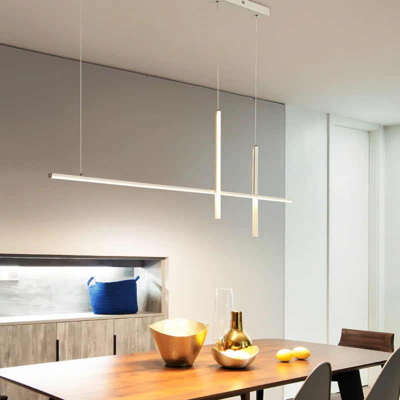 Lustre Led minimaliste moderne dimmable noir pour Table salle à manger cuisine Bar Suspension éclairage Suspension Design Lustre