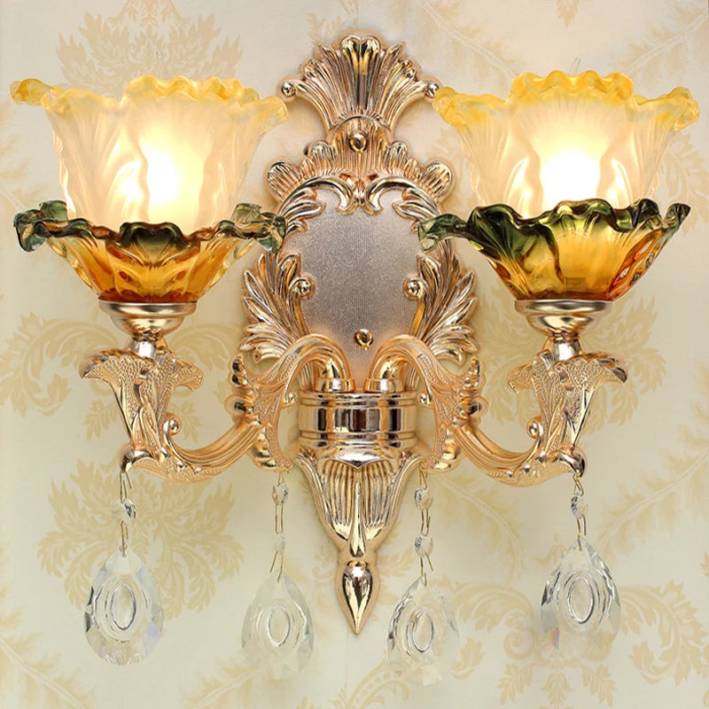 applique murale en verre coloré avec lumières led modernes - vue 4 sur 23
