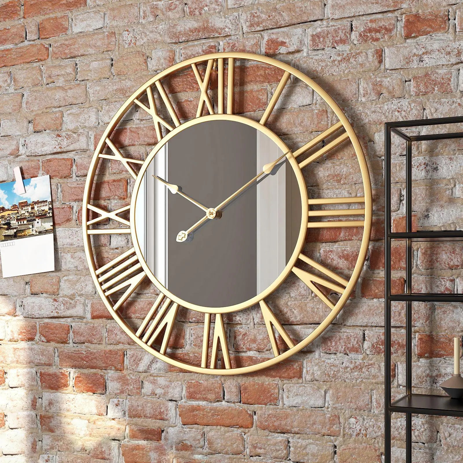 horloge murale décorative avec affichage 12 heures et chiffres romains - vue 6 sur 8
