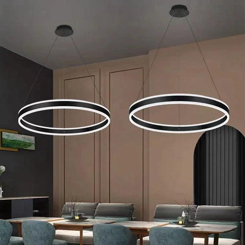 lustre led moderne luminescence haut bas lampes suspendues décor luminaire - vue 4 sur 10