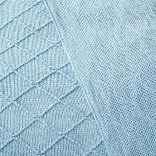 Plaid tricoté jacquard à pompons style nordique décoratif