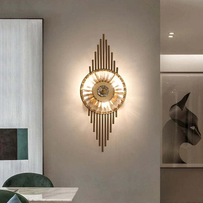 FKL moderne cristal applique salon TV fond mur chambre chevet allée décoration lumière luxe applique