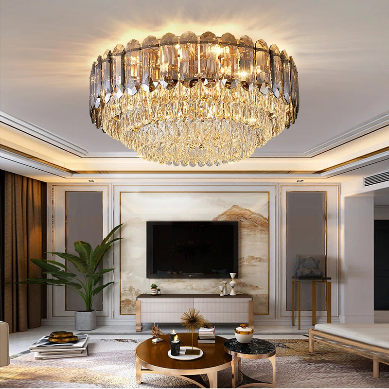 plafonnier led smokey gris luxe moderne déco intérieur salon collection 2023