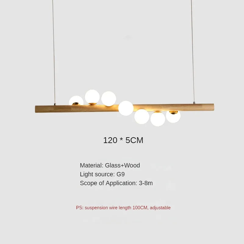 suspension en bois et verre pour restaurant moderne et créatif - vue 7 sur 10
