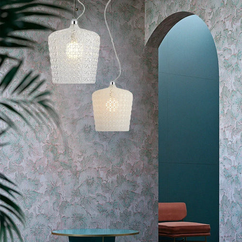 lustre italien moderne creux décoratif avec lumières led acryliques - vue 3 sur 16