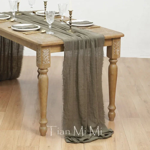 Chemin de table gaze coton bohème mariage fête