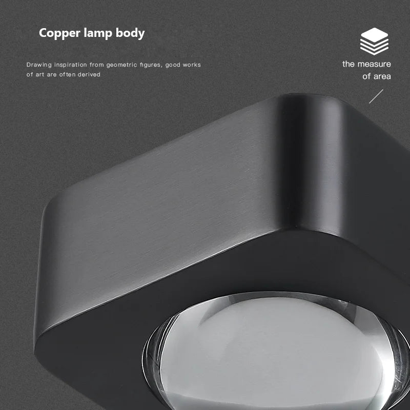 applique murale carré cuivre moderne led double tête luxe - vue 6 sur 8