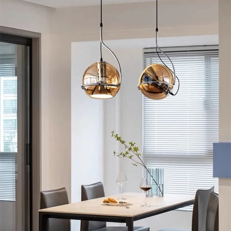suspension nordique en verre pour intérieur moderne - vue 3 sur 7