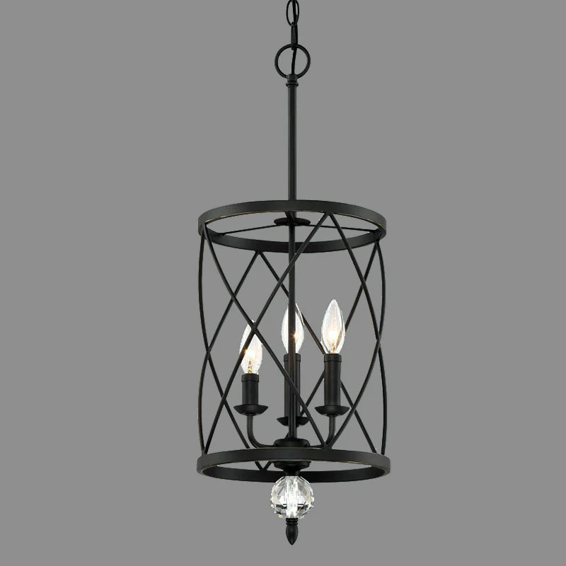 Lustre industriel rétro plafonnier Vintage lampe de Table en cristal noir or E14 phare de cuisine Suspension à trois têtes