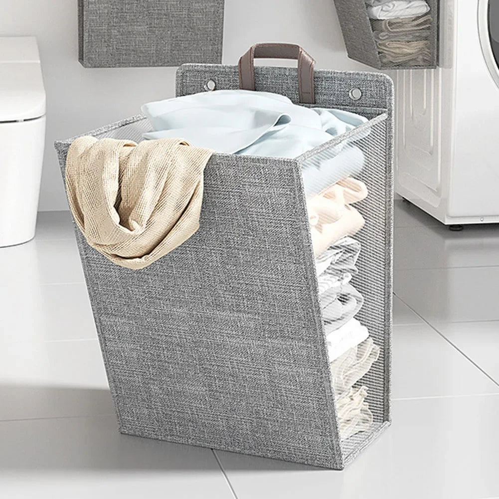 panier à linge adhésif pliable mural multifonctionnel pour vêtements - vue 5 sur 10