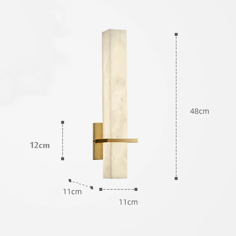 applique murale led en marbre et cuivre doré luxueuse