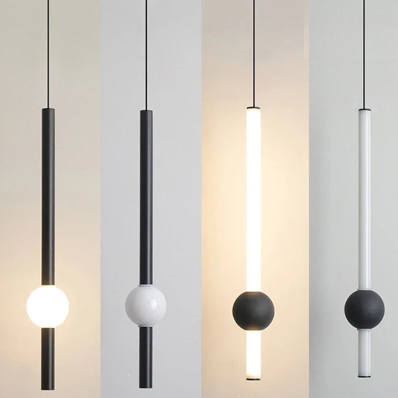 lustre à barre longue suspension avec éclairage led - vue 6 sur 14