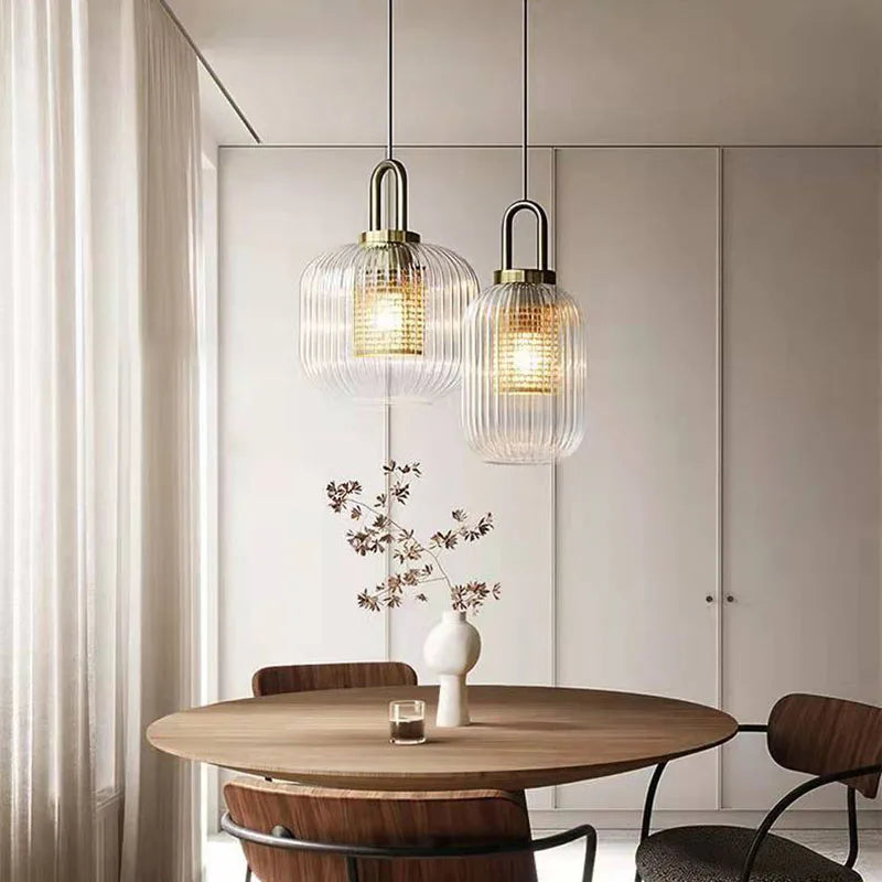 suspension moderne en verre pour café
