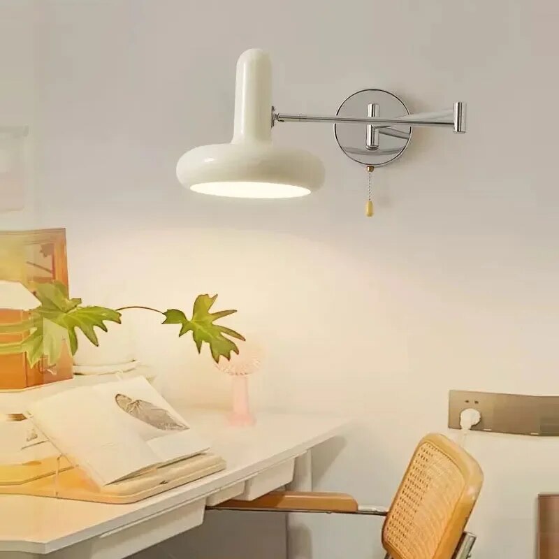 Applique murale LED médiévale crème vent rétractable