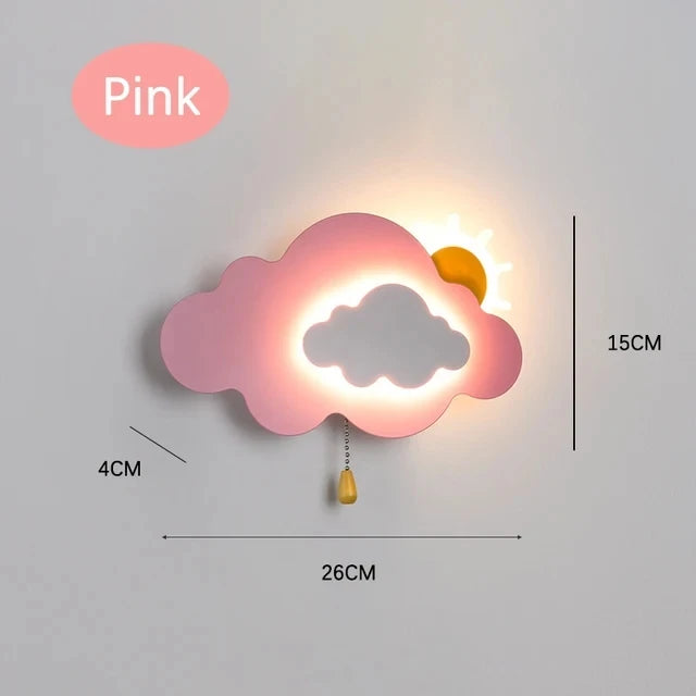 Applique murale de chevet murale en forme de nuage pour enfants minimaliste moderne