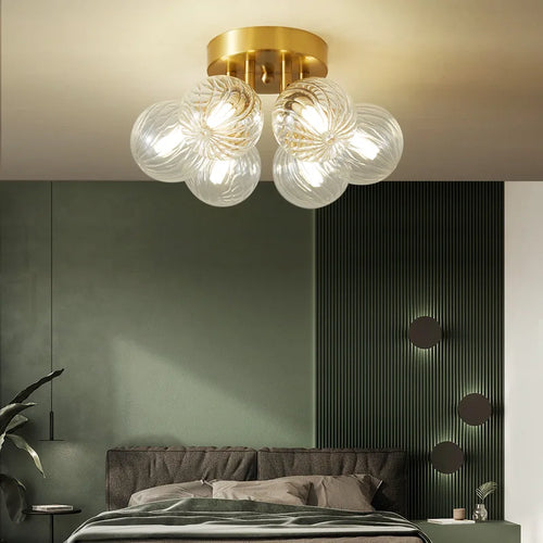 lustre moderne de haricots magiques avec boule de verre pour décoration intérieure - vue 2 sur 9