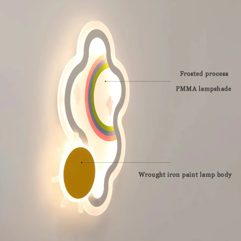 plafonnier nuage arc-en-ciel led pour chambre d'enfant - vue 7 sur 8