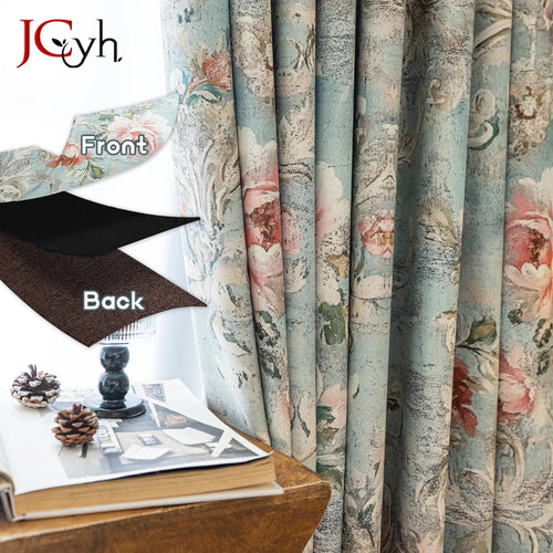 Rideau occultant motif pivoines decoration chambre salon