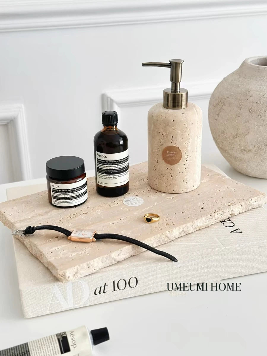 kit de salle de bain en marbre avec porte-gel et distributeur - vue 5 sur 8