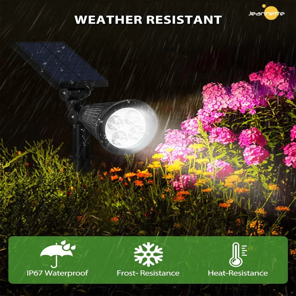 Projecteurs solaires extérieur étanche lumière solaire mur sol lumières solaires pour jardin piscine arbre étang voie paysage cour pelouse - vue 5 sur 9