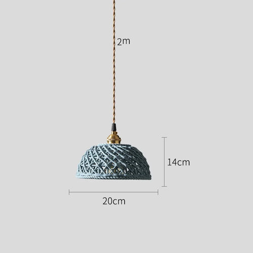 suspension LED blanc en céramique luminaires maison éclairage intérieur chambre salon à côté nordique moderne cuivre suspension lampe - vue 11 sur 23