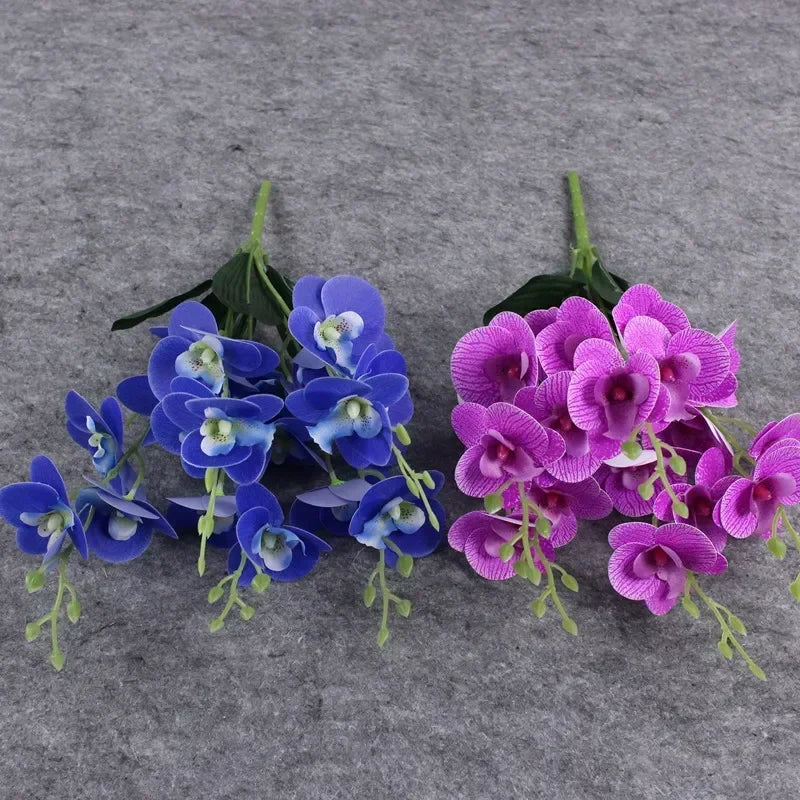 fleurs artificielles 3d décoration orchidée papillon phalaenopsis faux fleurs - vue 5 sur 17