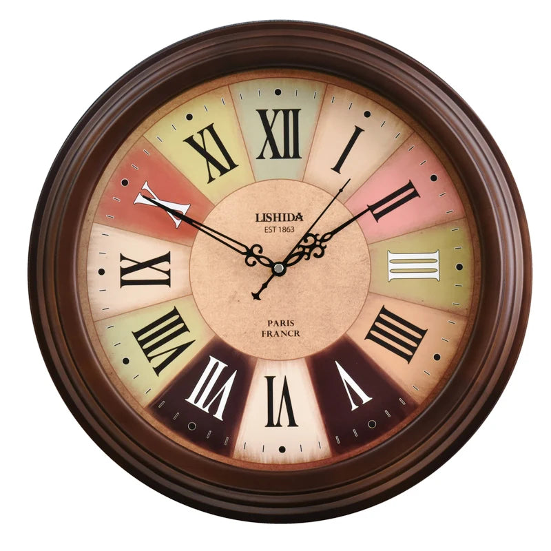 horloge murale silencieuse personnalisable en bois moderne rétro - vue 13 sur 25