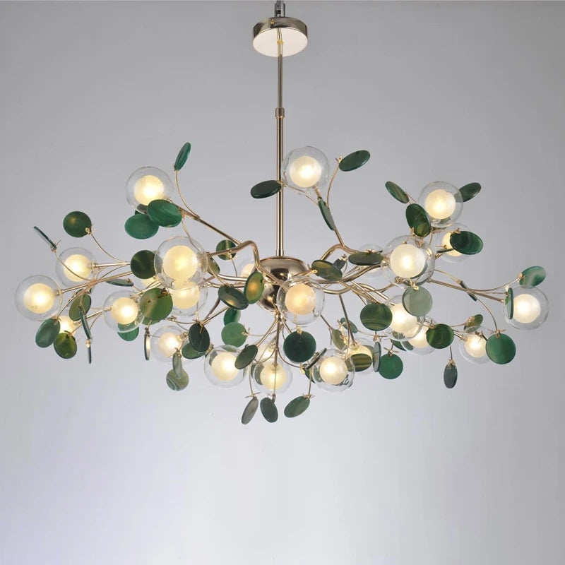 lustre led nordique bulle lumière luciole agate naturel romantique - vue 3 sur 10