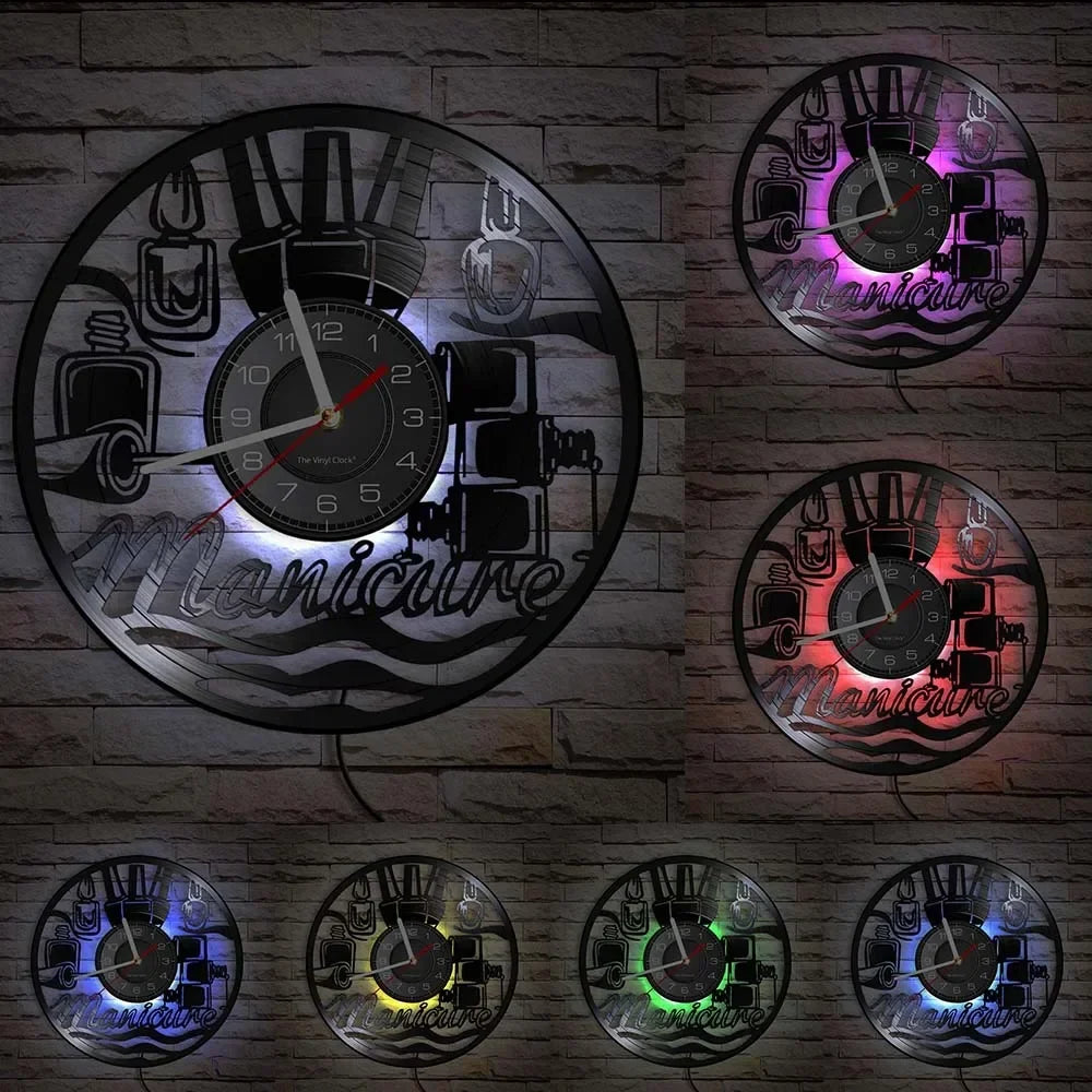 horloge murale vinyle pour salon de manucure et beauté - vue 26 sur 31