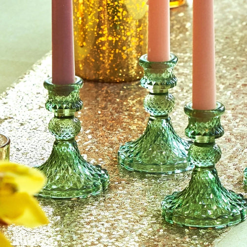 bougeoirs en verre cristal pour décorations de table festive - vue 2 sur 8