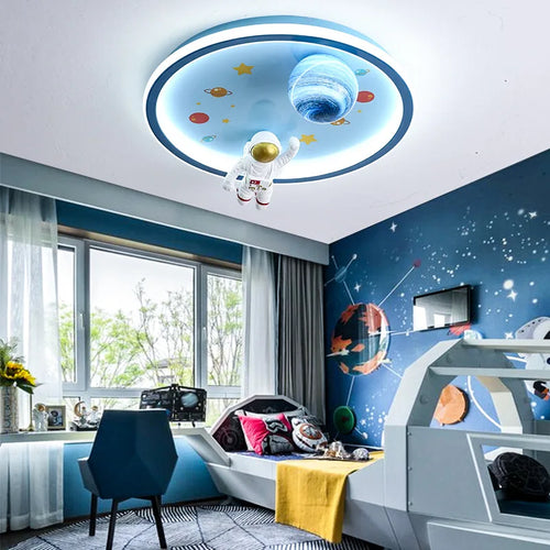 SANDYHA moderne espace planète plafonnier lampe de dessin animé chambre d'enfants Lampa Sufitowa Techo Plafonnier lampara Colgantes Para