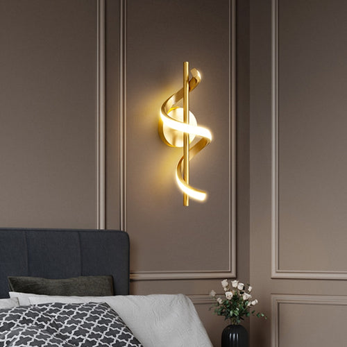 wall lamp Polino metallic corrugated LED design mural