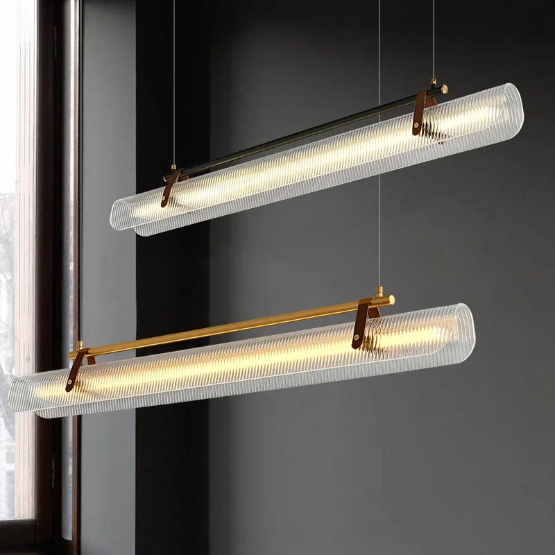 lustre en acrylique avec ceinture led pour éclairage moderne - vue 3 sur 11