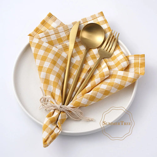 Serviette de table coton motif vichy 42x42 lavable