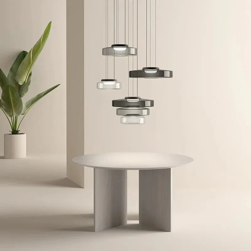 suspension design danois bohème abat-jour en verre pour tables basses - vue 3 sur 24