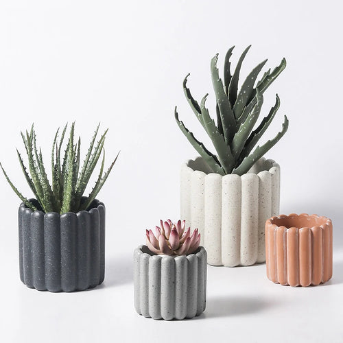 pot de fleurs en ciment décoratif pour plantes et jardins - vue 2 sur 10