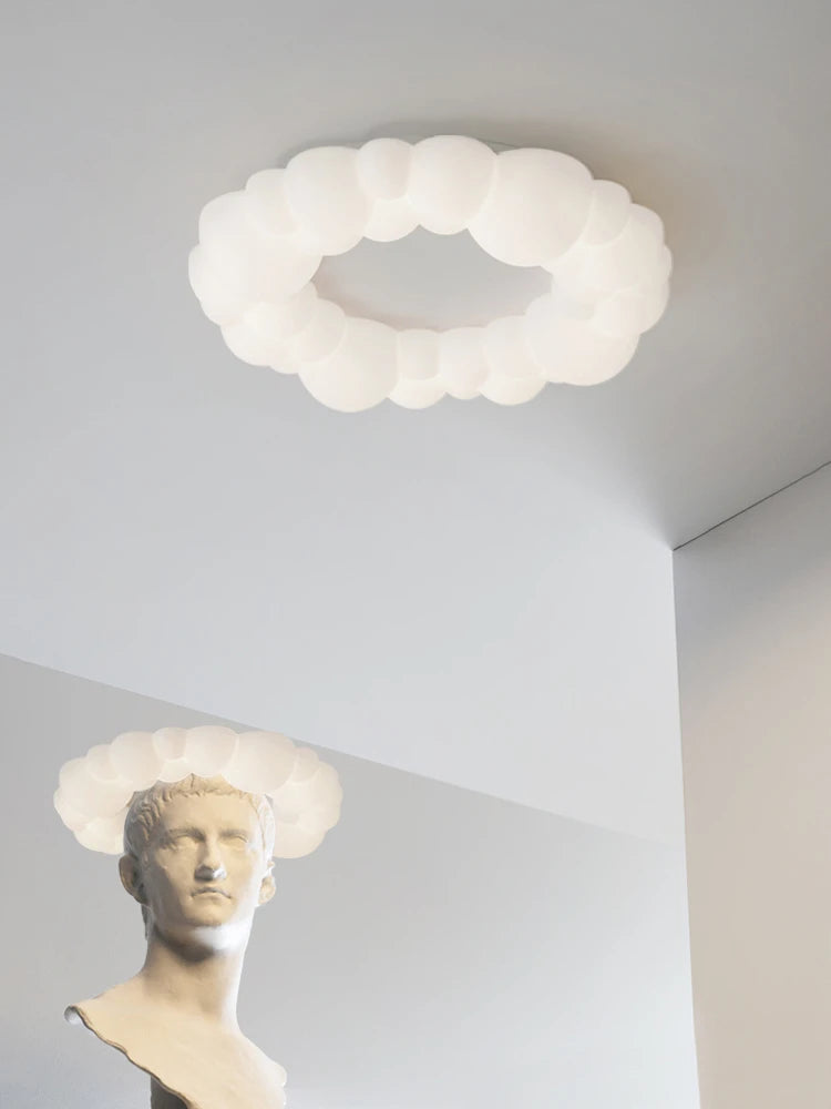 lampe nuage moderne led design anneau nordique éclairage lustre - vue 7 sur 14